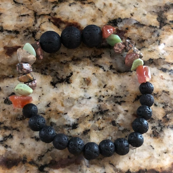 Lava Healing & Mixed Stone Bracelet - Picture 6 of 7